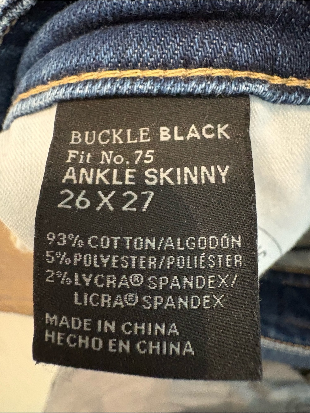 Buckle Black Women's Skinny Jeans in Dark Blue Denim Size 26x27 - Picture 4 of 5